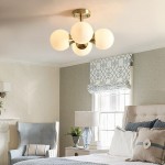 Thalor Brass Glass Sputnik 4 Light Ceiling Light Thalor Brass Glass Sputnik 4 Light Ceiling Light