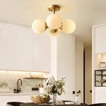 Thalor Brass Glass Sputnik 4 Light Ceiling Light Thalor Brass Glass Sputnik 4 Light Ceiling Light