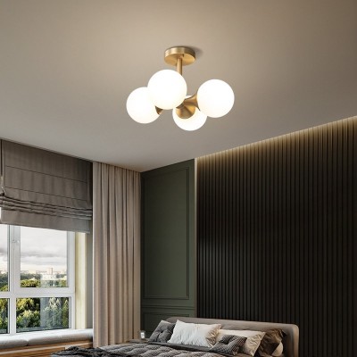 Thalor Brass Glass Sputnik 4 Light Ceiling Light Thalor Brass Glass Sputnik 4 Light Ceiling Light