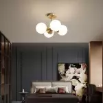 Thalor Brass Glass Sputnik 4 Light Ceiling Light Thalor Brass Glass Sputnik 4 Light Ceiling Light