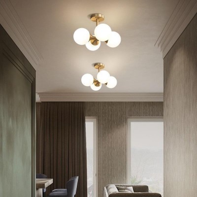 Thalor Brass Glass Sputnik 4 Light Ceiling Light Thalor Brass Glass Sputnik 4 Light Ceiling Light