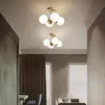 Thalor Brass Glass Sputnik 4 Light Ceiling Light Thalor Brass Glass Sputnik 4 Light Ceiling Light