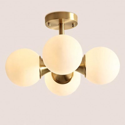 Thalor Brass Glass Sputnik 4 Light Ceiling Light Thalor Brass Glass Sputnik 4 Light Ceiling Light