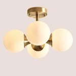 Thalor Brass Glass Sputnik 4 Light Ceiling Light Thalor Brass Glass Sputnik 4 Light Ceiling Light