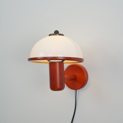 Zera Wood Mushroom White Milk Shade Plug In Sconce Zera Wood Mushroom White Milk Shade Plug In Sconce