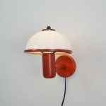 Zera Wood Mushroom White Milk Shade Plug In Sconce
