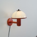 Zera Wood Mushroom White Milk Shade Plug In Sconce