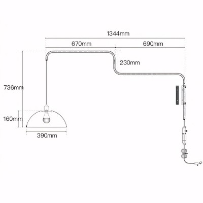 Thalys Minimalist Adjustable Swing Long Arm Dome Sconce Thalys Minimalist Adjustable Swing Long Arm Dome Sconce