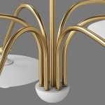 Xandros White Metal Champignon Chandelier