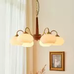Xanthea Elliptical Persimmon Milk Glass Chandelier