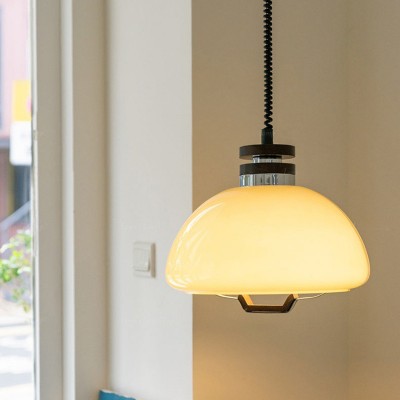 Zeros Cream Hemisphere Iron Solid Wood Glass Pendant Light Zeros Cream Hemisphere Iron Solid Wood Glass Pendant Light