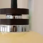 Zeros Cream Hemisphere Iron Solid Wood Glass Pendant Light