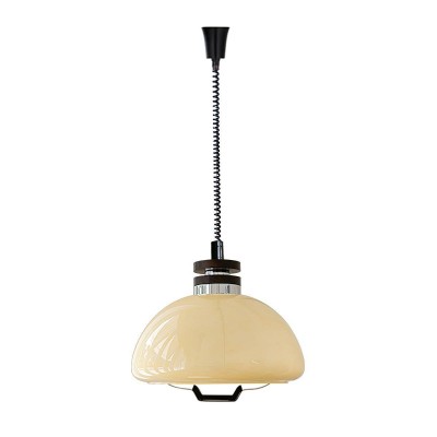 Zeros Cream Hemisphere Iron Solid Wood Glass Pendant Light Zeros Cream Hemisphere Iron Solid Wood Glass Pendant Light