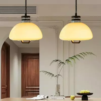 Zeros Cream Hemisphere Iron Solid Wood Glass Pendant Light Zeros Cream Hemisphere Iron Solid Wood Glass Pendant Light