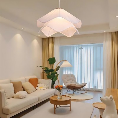 Liora Modern Petal Iron Fabric Pendant Light Liora Modern Petal Iron Fabric Pendant Light