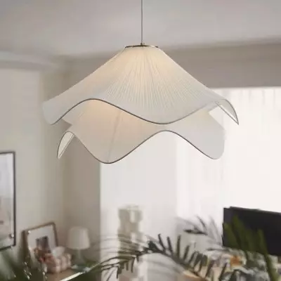 Liora Modern Petal Iron Fabric Pendant Light Liora Modern Petal Iron Fabric Pendant Light