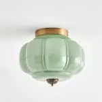 Ozita Retro Milk Glass Semi Flush Mount Eloise Ceiling Light