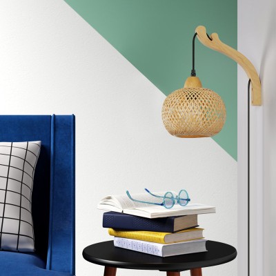 Deyron Rattan Hanging Wood Plug In Wall Mounted Lamp Deyron Rattan Hanging Wood Plug In Wall Mounted Lamp