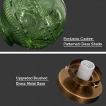 Ixionis Vintage Engraved Pattern Globe Glass Flush Mount Ceiling Light