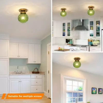 Ixionis Vintage Engraved Pattern Globe Glass Flush Mount Ceiling Light Ixionis Vintage Engraved Pattern Globe Glass Flush Mount Ceiling Light