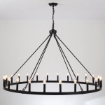 Raeth Farmhouse 24 Lights Wagon Wheel Candle Style Chandelier