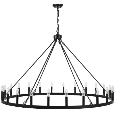 Raeth Farmhouse 24 Lights Wagon Wheel Candle Style Chandelier