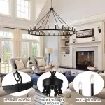 Raeth Farmhouse 24 Lights Wagon Wheel Candle Style Chandelier