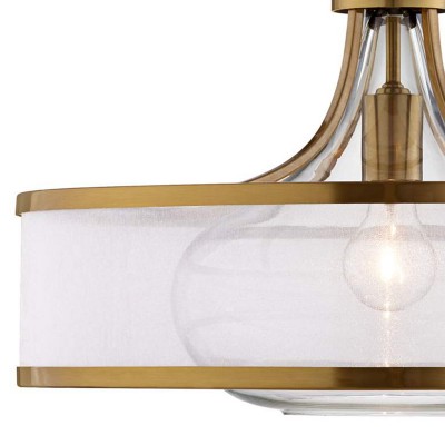 Myrith Antique Organza Glass Drum Shape Pendant Light Myrith Antique Organza Glass Drum Shape Pendant Light