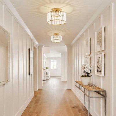 Auroran Modern Crystal Semi Flush Mount Ceiling Light Auroran Modern Crystal Semi Flush Mount Ceiling Light