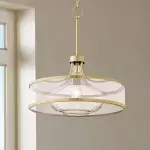 Myrith Antique Organza Glass Drum Shape Pendant Light Myrith Antique Organza Glass Drum Shape Pendant Light