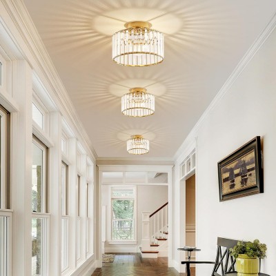 Auroran Modern Crystal Semi Flush Mount Ceiling Light Auroran Modern Crystal Semi Flush Mount Ceiling Light