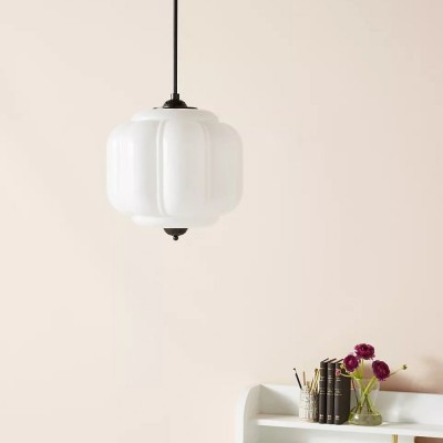 Cyrilith Vintage Milk Glass Oiled Brass Eloise Pendant light Cyrilith Vintage Milk Glass Oiled Brass Eloise Pendant light