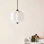 Cyrilith Vintage Milk Glass Oiled Brass Eloise Pendant light Cyrilith Vintage Milk Glass Oiled Brass Eloise Pendant light