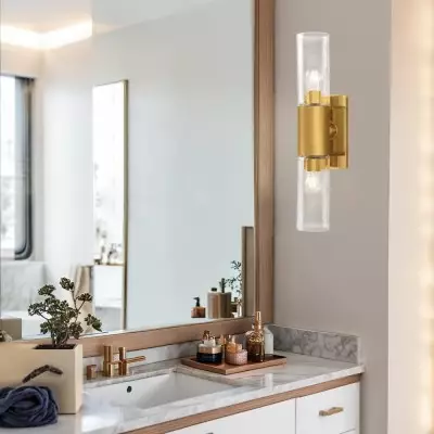 Zeylen Frances Water Ripple Glass Double Tube Sconce Zeylen Frances Water Ripple Glass Double Tube Sconce