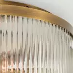 Sylan Farmhouse Round Ribbed Glass Flush Mount Ceiling Light