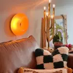 Ozona Bright Orange Donut Wall Lamp