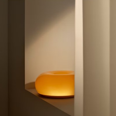 Ozona Bright Orange Donut Wall Lamp Ozona Bright Orange Donut Wall Lamp