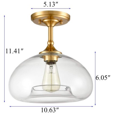 Thyran Farmhouse Small Globe Clear Glass Flush Mount Ceiling Light Thyran Farmhouse Small Globe Clear Glass Flush Mount Ceiling Light