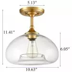 Thyran Farmhouse Small Globe Clear Glass Flush Mount Ceiling Light