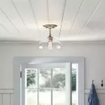 Thyran Farmhouse Small Globe Clear Glass Flush Mount Ceiling Light