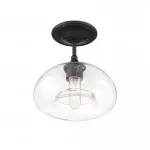 Thyran Farmhouse Small Globe Clear Glass Flush Mount Ceiling Light