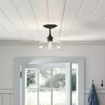 Thyran Farmhouse Small Globe Clear Glass Flush Mount Ceiling Light