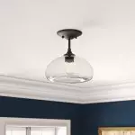 Thyran Farmhouse Small Globe Clear Glass Flush Mount Ceiling Light