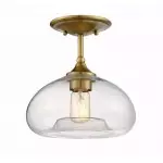 Thyran Farmhouse Small Globe Clear Glass Flush Mount Ceiling Light