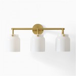 Navya Modern 3-Light Milk Glass Bathroom Sconce