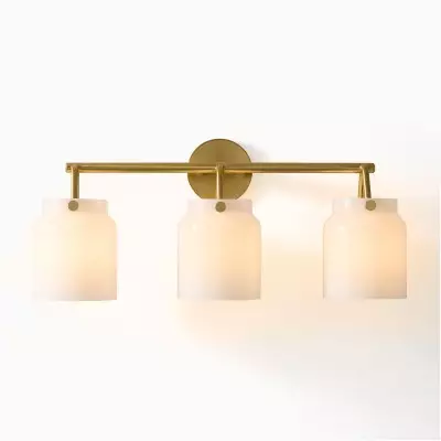 Navya Modern 3-Light Milk Glass Bathroom Sconce Navya Modern 3-Light Milk Glass Bathroom Sconce