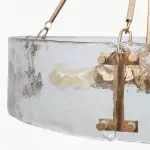 Vornix Modern 4 Light Gold Textured Glass Drum Pendant Light