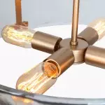 Vornix Modern 4 Light Gold Textured Glass Drum Pendant Light