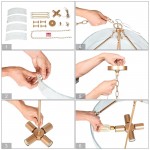 Vornix Modern 4 Light Gold Textured Glass Drum Pendant Light