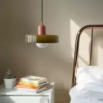 Xanadu Bauhaus Stained Glass Disc Pendant Light Xanadu Bauhaus Stained Glass Disc Pendant Light